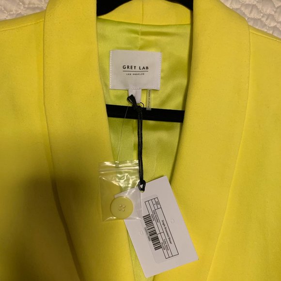 NWT GREY LAB BRIGHT YELLOW BLAZER - Picture 6 of 8